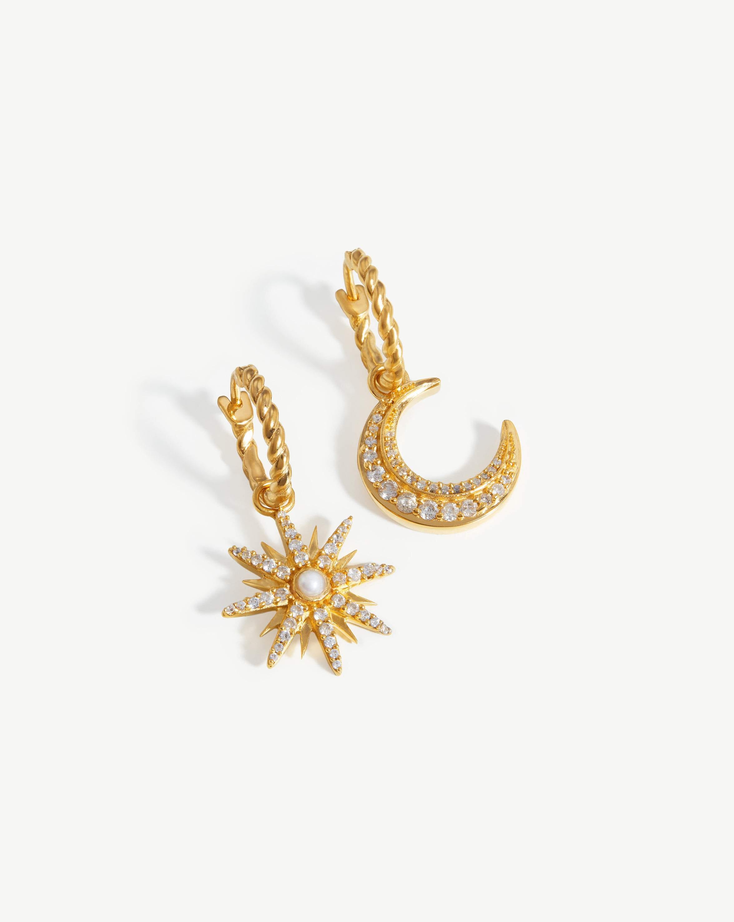 Harris Reed Moonlight Pearl Hoop Earrings | 18ct Gold Plated/Pearl Earrings Missoma 